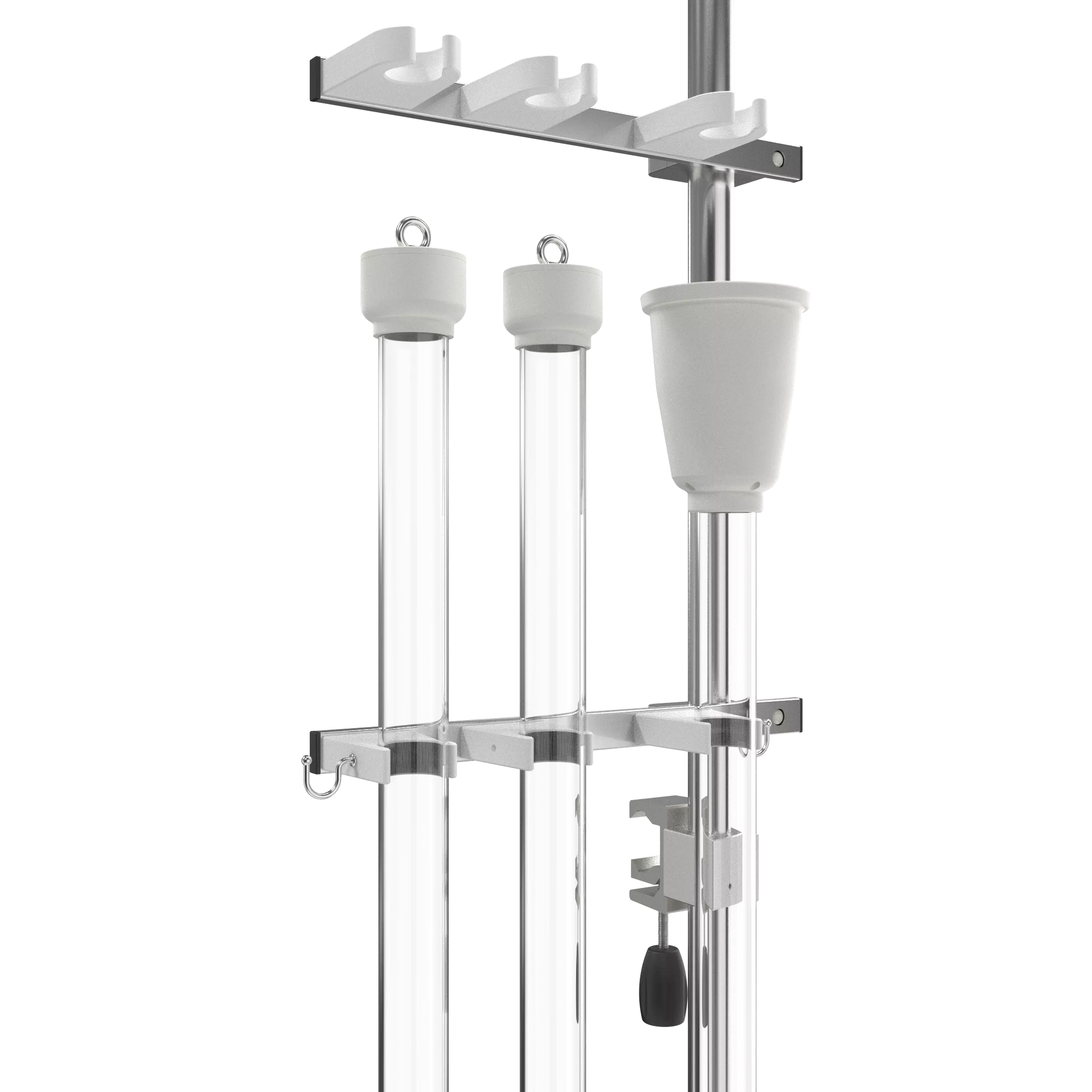 Tubo redondo para rieles de pared, con 3 tubos 