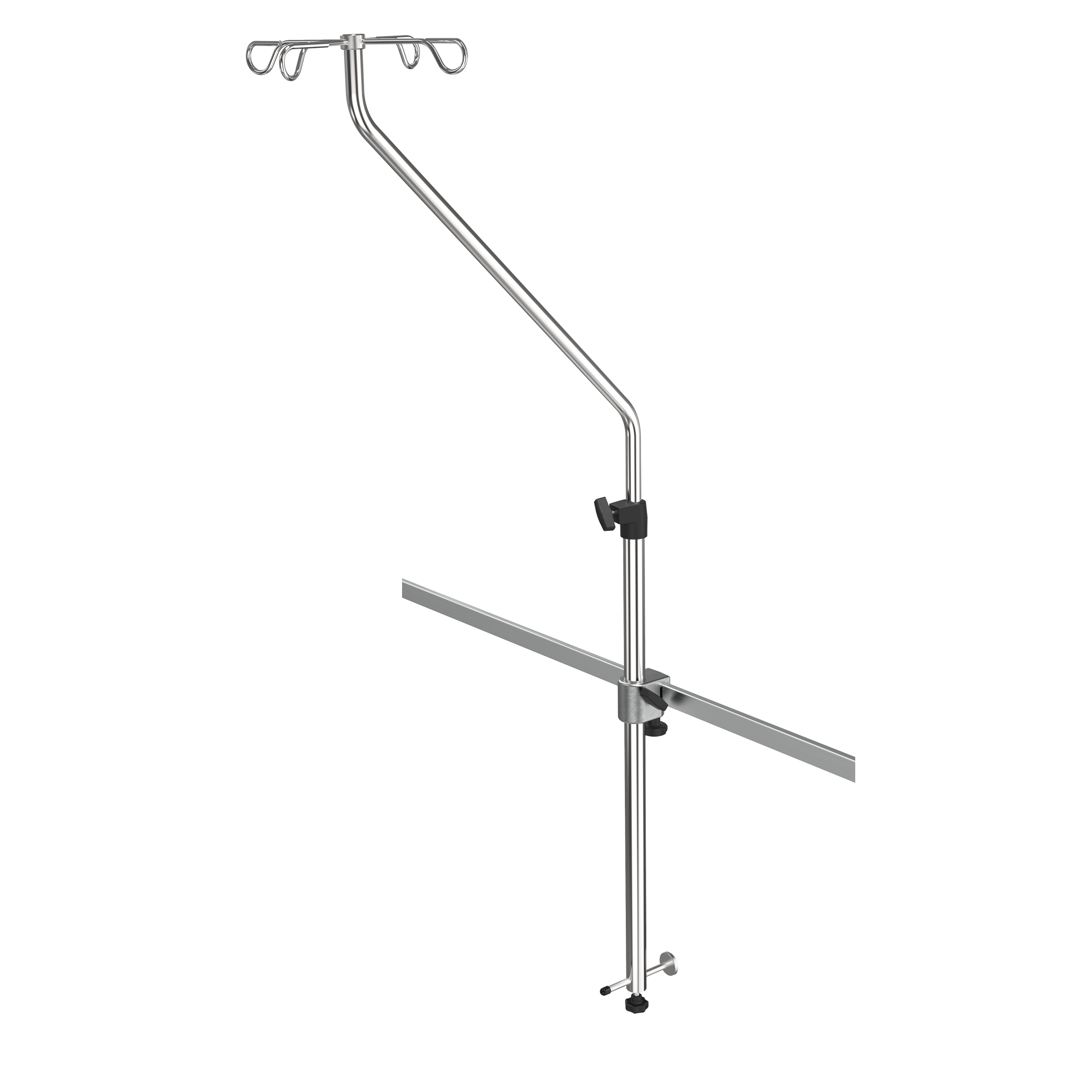 IV-Pole (angled) f. wall rail