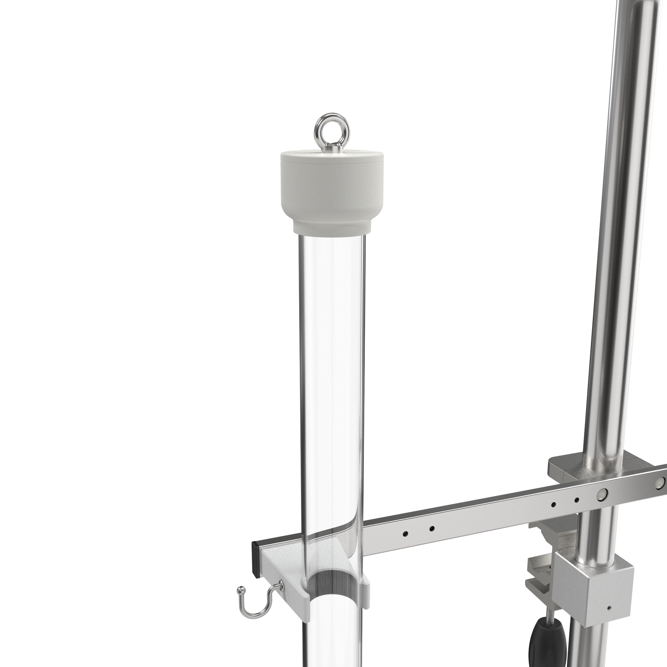 Round tube for wall rails, with 1 tube