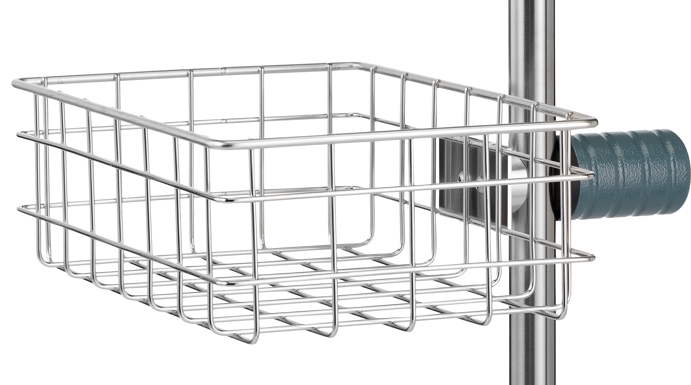 Storage basket with quick release clamps
