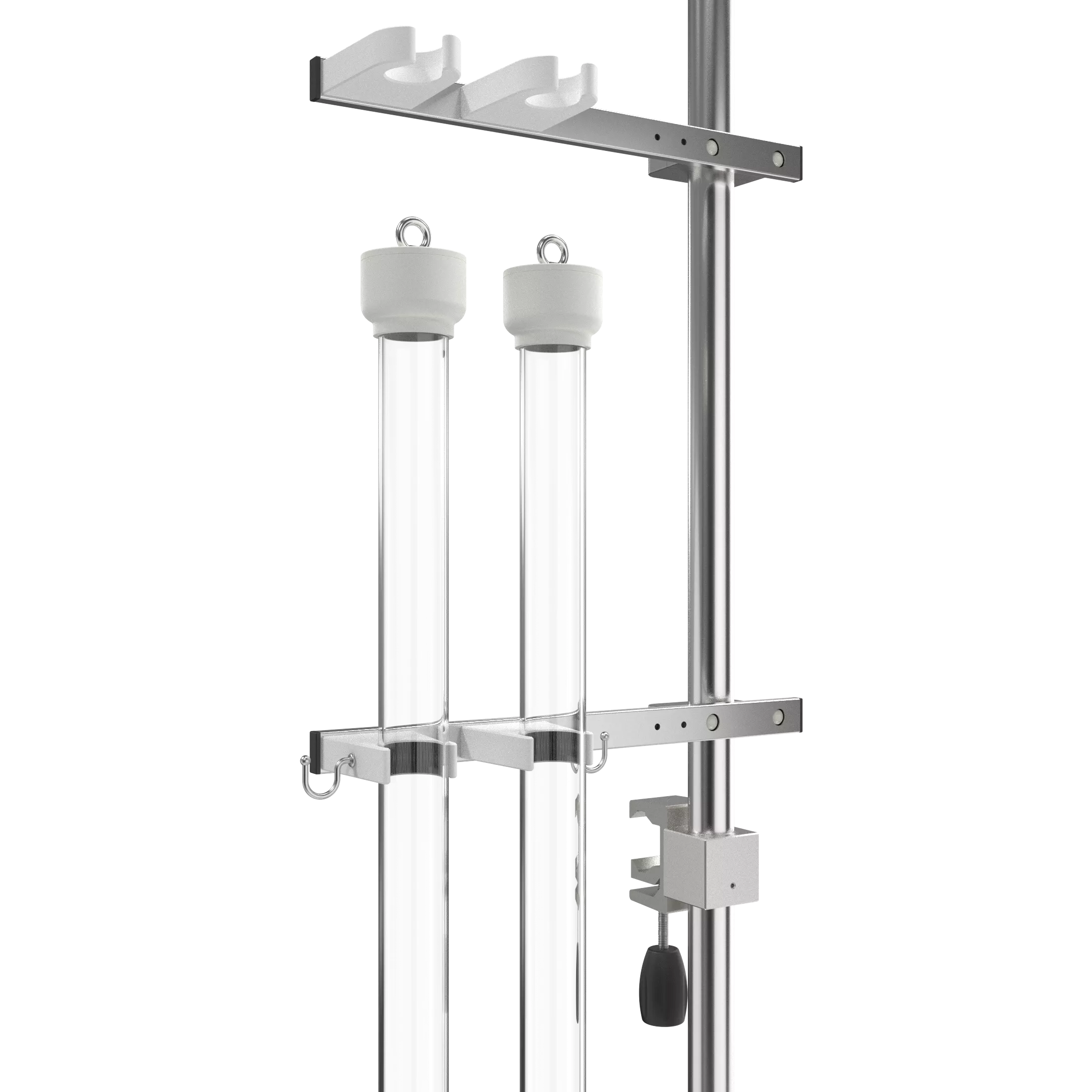 Tubo redondo para rieles de pared, con 2 tubos 