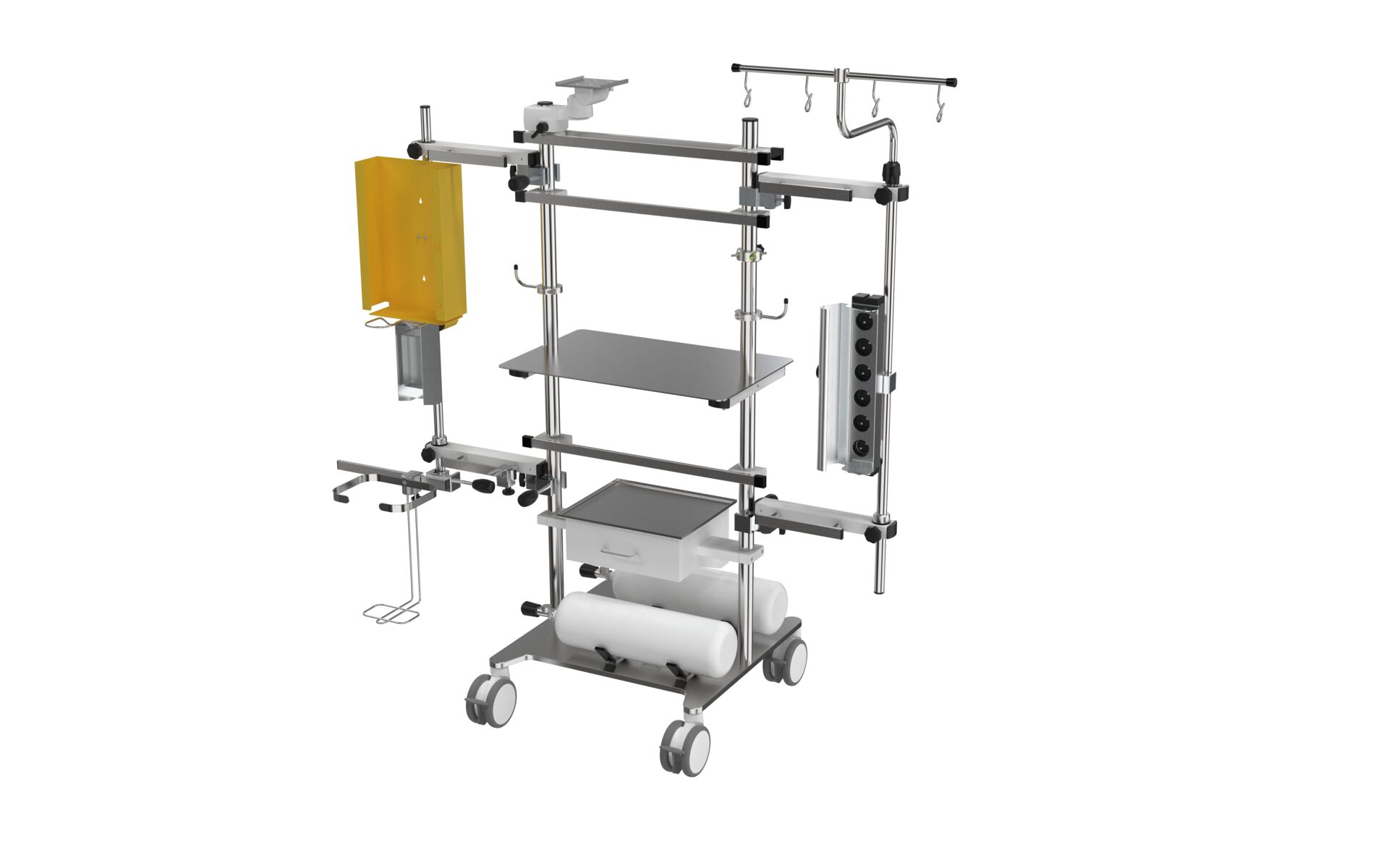 Stationary ICU device cart