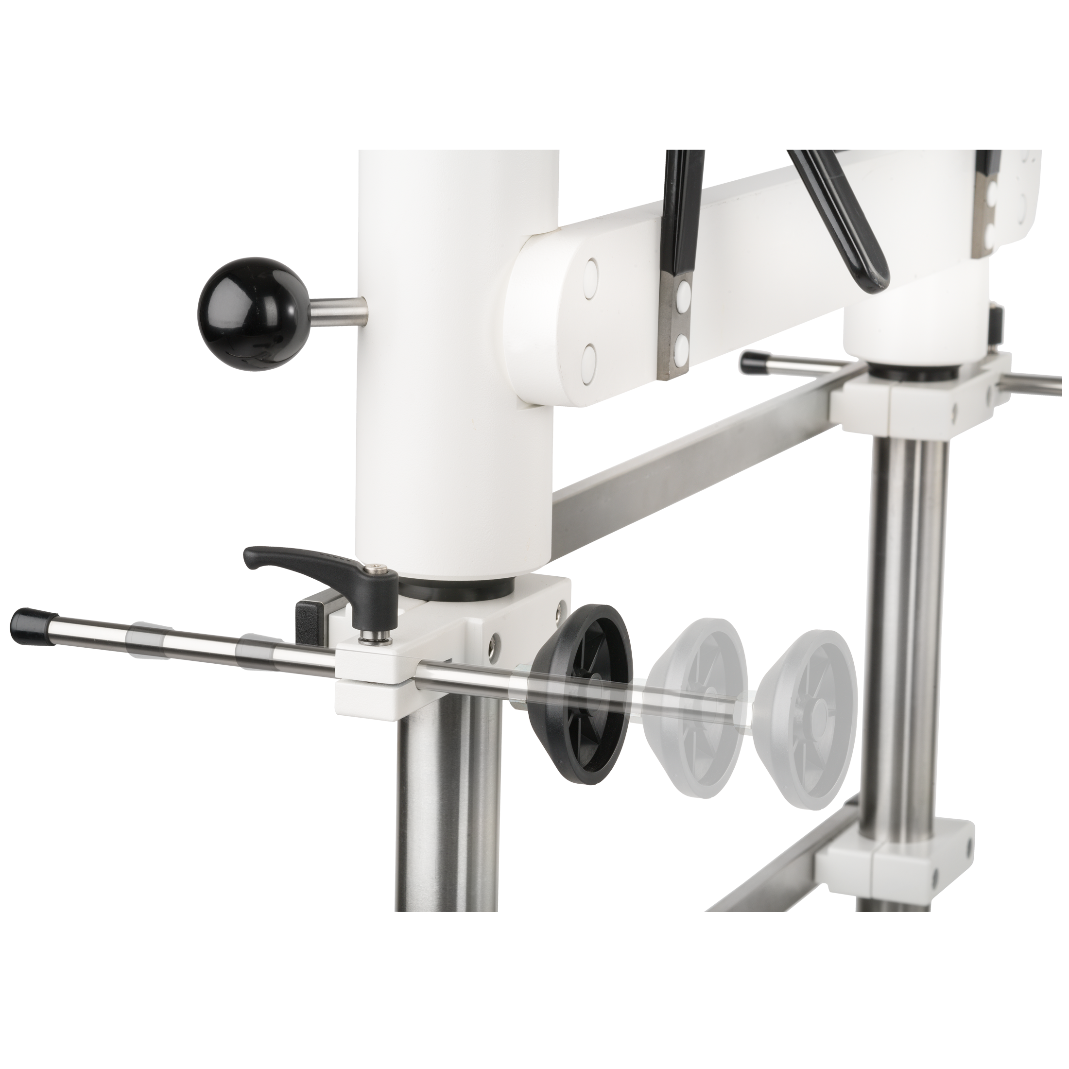 Stabilizer rail with 2 adjustable supports