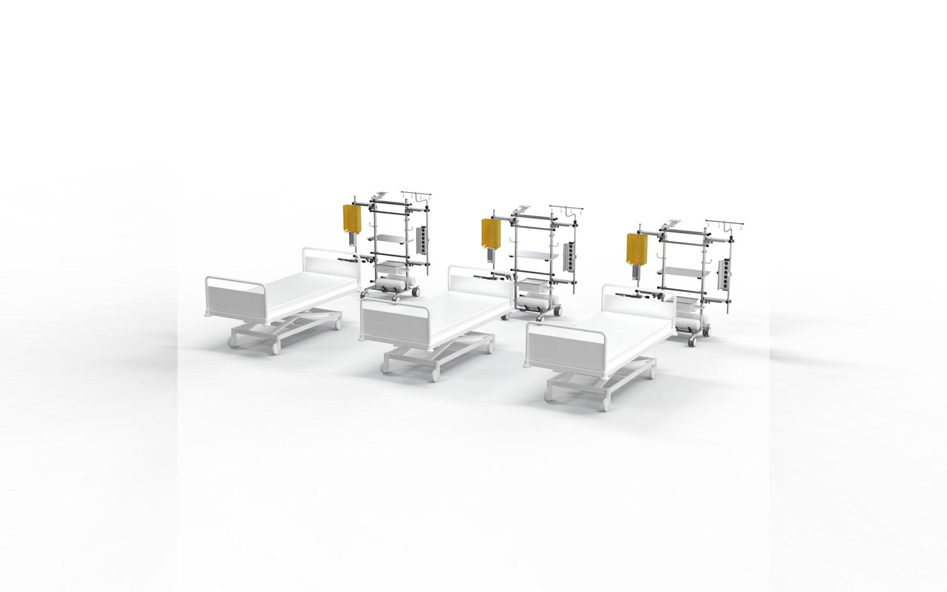 Stationary ICU device cart